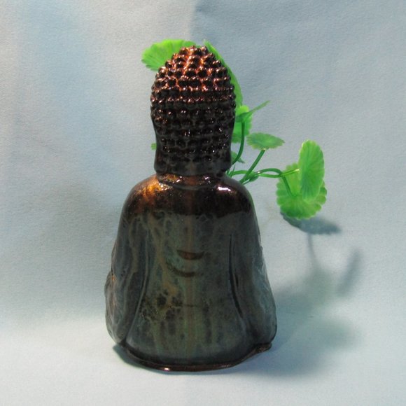Aquarium Decoration - Green and Gold  Buddha with Artificial Plant - Picture 5 of 10
